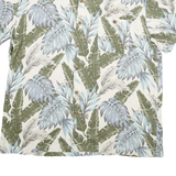 ISLAND SHORES Mens White Green Blue Silk Button Jacket 2XL Tropical Print Summer