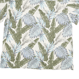 ISLAND SHORES Mens White Green Blue Silk Button Jacket 2XL Tropical Print Summer