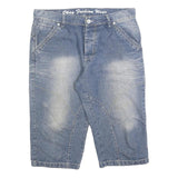 OKAY JEANS Mens Blue Denim Casual Shorts L W36 Cotton Blend Comfortable Fit