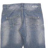 OKAY JEANS Mens Blue Denim Casual Shorts L W36 Cotton Blend Comfortable Fit