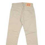 LEVI'S Mens Cotton Blend Beige Classic Straight Trousers W28 L28 Zip Closure