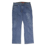DICKIES Mens Jeans Blue Regular Straight Denim W34 L30 Workwear Casual