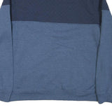 LEE Mens Blue & Navy Quarter Zip Sweatshirt L Cotton Blend Quilted Panel