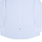 TOMMY HILFIGER Mens Blue & White Check Shirt XL Classic Cotton Long Sleeve