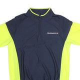 MUDDYFOX Mens Blue & Yellow Sports Cycling Jersey M Short Sleeve 1/4 Zip