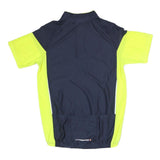 MUDDYFOX Mens Blue & Yellow Sports Cycling Jersey M Short Sleeve 1/4 Zip