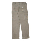 CARHARTT Mens Cotton Blend Beige Regular Straight Trousers W32 L30 Workwear