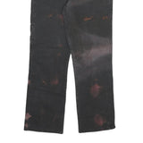 DICKIES Mens Regular Fit Black Jeans Cotton Blend W32 L28 Bleached Effect Zip