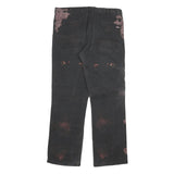 DICKIES Mens Regular Fit Black Jeans Cotton Blend W32 L28 Bleached Effect Zip