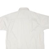 WRANGLER Mens White L Cotton Blend Casual Short Sleeve Shirt Button Down