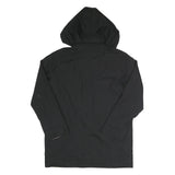 BURBERRY Womens Black Hooded Zip Jacket UK 12 Polyester Blend Plain Casual