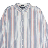 TOMMY HILFIGER Mens Blue & Red Stripe Shirt 2XL Cotton Casual Long Sleeve