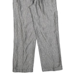 Mens Relaxed Grey Plain Trousers W30 L30 Casual Zip Closure Comfortable