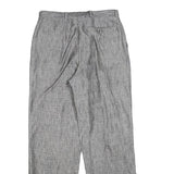 Mens Relaxed Grey Plain Trousers W30 L30 Casual Zip Closure Comfortable