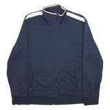 STARTER Mens Navy Blue & White Zip Up Jacket XL Polyester Plain Sport Track