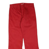 DICKIES Womens Red Regular Fit Straight Trousers W32 L31 Workwear Zip Polyester