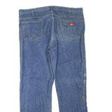 DICKIES Mens Regular Fit Blue Denim Jeans W40 L32 Cotton Blend Zip Classic