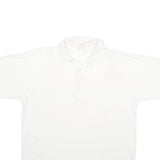 Mens White Short Sleeve Cotton Polo Shirt M Plain Basic Casual