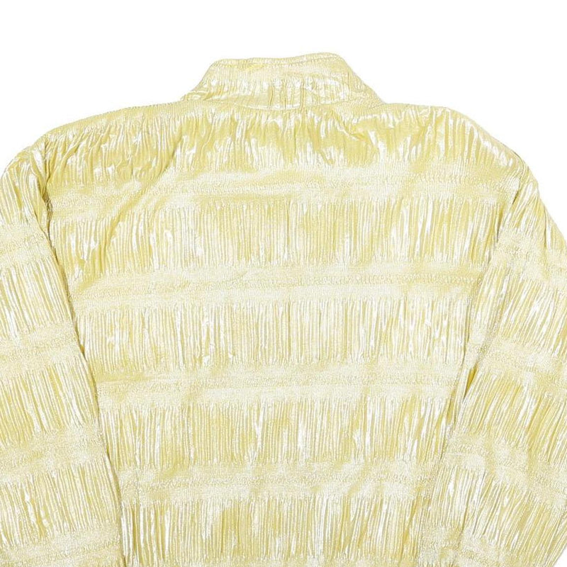 VALENTINA Womens Yellow Zip Jacket One Size Polyester Shiny Plain Casual