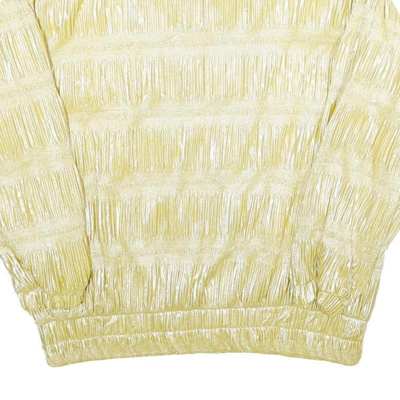 VALENTINA Womens Yellow Zip Jacket One Size Polyester Shiny Plain Casual