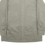 KETTNER Mens Green Cotton Shirt L Button Front Chest Pockets Casual Wear