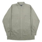 KETTNER Mens Green Cotton Shirt L Button Front Chest Pockets Casual Wear