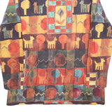 Womens Beige & Multicoloured Abstract Dog Pattern Crew Neck S Cotton Blend
