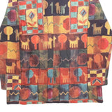 Womens Beige & Multicoloured Abstract Dog Pattern Crew Neck S Cotton Blend