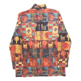 Womens Beige & Multicoloured Abstract Dog Pattern Crew Neck S Cotton Blend