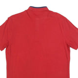 U.S. POLO ASSN Mens Red & Navy Short Sleeve Polo Shirt L Cotton Blend