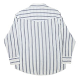 WRANGLER Mens White & Grey Stripe Long Sleeve Shirt L Cotton Blend Casual