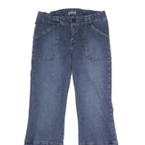 TOMMY JEANS Womens Relaxed Blue Denim Jeans W34 L32 Button Detail Flared