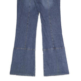 TOMMY JEANS Womens Relaxed Blue Denim Jeans W34 L32 Button Detail Flared