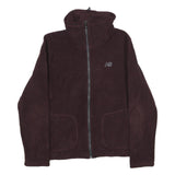 NEW BALANCE Womens Maroon Jacket L Polyester Zip Plain Casual Activewear
