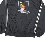 ADIDAS Mens Black Zip Track Jacket L Polyester Blend Plain Religious Tolerance