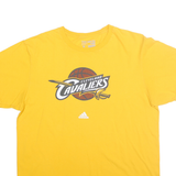 ADIDAS Mens Yellow Cleveland Cavaliers Graphic T-Shirt L Short Sleeve Crew Neck
