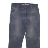 CARHARTT Mens Cotton Blend Navy Relaxed Fit Straight Leg Trousers W32 L28
