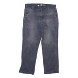 CARHARTT Mens Cotton Blend Navy Relaxed Fit Straight Leg Trousers W32 L28