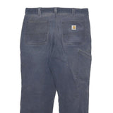CARHARTT Mens Cotton Blend Navy Relaxed Fit Straight Leg Trousers W32 L28
