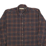 NATURAL LIFE Mens Red Brown Check Shirt XL Button Down Long Sleeve Cotton
