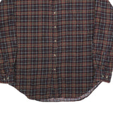 NATURAL LIFE Mens Red Brown Check Shirt XL Button Down Long Sleeve Cotton