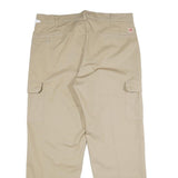 RED KAP Mens Regular Beige Cargo Trousers W38 L32 Polyester Blend Zip Pockets