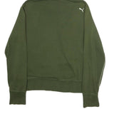 PUMA Mens Green Pullover Hoodie M Cotton Jersey Drawstring Pocket Relaxed Fit