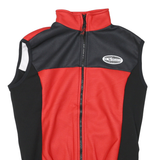 Mens Red & Black Sleeveless Cycling Jacket M Polyester Blend Zip Plain Vest