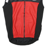 Mens Red & Black Sleeveless Cycling Jacket M Polyester Blend Zip Plain Vest