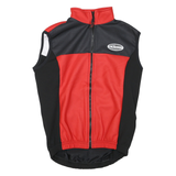 Mens Red & Black Sleeveless Cycling Jacket M Polyester Blend Zip Plain Vest