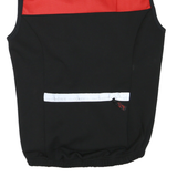 Mens Red & Black Sleeveless Cycling Jacket M Polyester Blend Zip Plain Vest