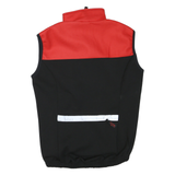 Mens Red & Black Sleeveless Cycling Jacket M Polyester Blend Zip Plain Vest
