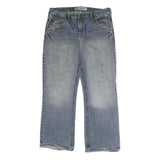 IDENTIC Mens Light Blue Regular Fit Straight Leg Denim Jeans W36 L31 Zip Closure