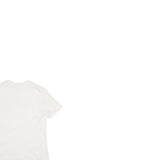 NIKE Womens White Graphic T-Shirt S Short Sleeve Crew Neck Cotton Blend Casual